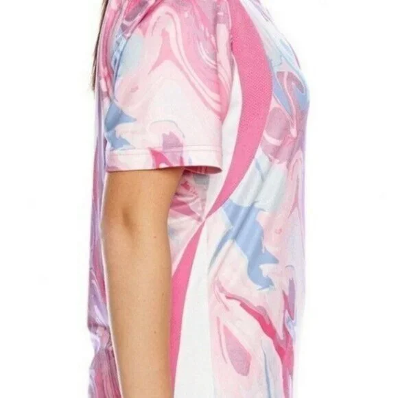 Women Short-Sleeve V-Neck Swirl Jersey - Picture 3 of 4